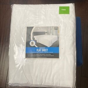 White Flat Sheet - Twin 6 pack